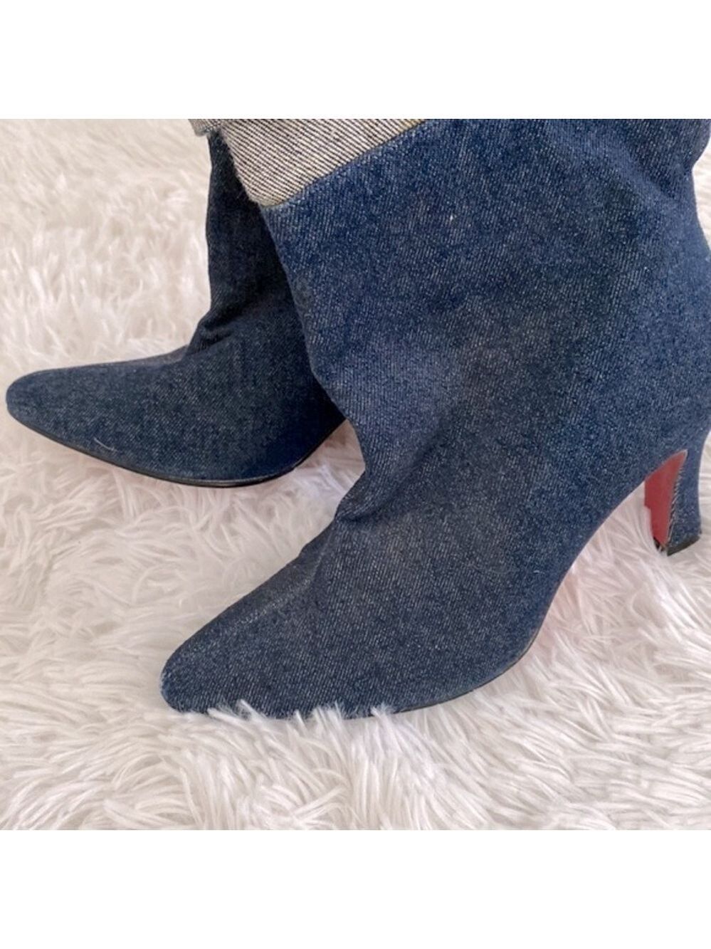 Super cute above ankle denim fold over boots - Picture 8 of 8